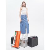 Koton Denim Skirt Cargo Slit Pocket Detailed Normal Waist Cene