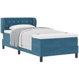 vidaXL Postelja s podnožjem in vzmetnico temno modra 90x190 cm žamet Cene