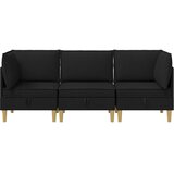  Set namještaja za dnevni boravak s jastukom 3 pcs Crna Tkanina | shoptok.hr