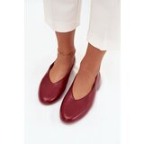 Boto Women's Ballerinas Made of Eco Leather with Flat Heel Burgundy Olyssia | Shoptok.si