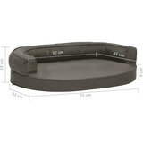  Ergonomski madrac za pse 75 x 53 cm izgled platna tamnosivi | shoptok.hr