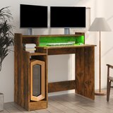  Radni stol s LED svjetlima boja hrasta 97 x 45 x 90 cm drveni | shoptok.hr