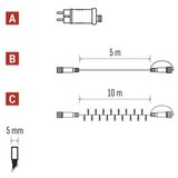  Osnovni komplet za povezovalne verige Standard, 10 m, zunanji, večbarven, časovnik | Shoptok.si
