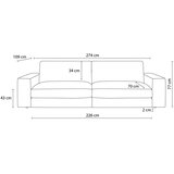 Bobochic Paris Tamno plava sofa od samta 274 cm Leonard – | shoptok.hr