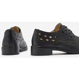 Resti Women's openwork eco leather half shoes in black Selofso- Footwear | shoptok.hr