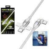 DATA KABEL TYPE C-TYPE C A04 WHITE QC 240W,Dual rotate,1.2m