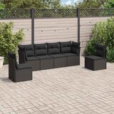  6-dijelni set vrtnih sofa s jastucima crni od poliratana Crna 62 x 62 x 69 cm | shoptok.hr