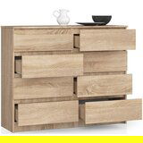 AKORD KOMODA K 120 cm 8 PREDALNIKOV OAK SONOMA, (21702944) | Shoptok.si