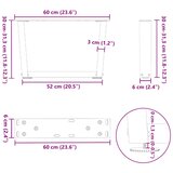  Noge za klub stolić V-oblika 2 kom antracit 60 x (30-31,3) cm čelik | shoptok.hr