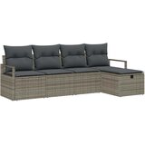  Sjedeća garnitura za vrt 5 kom. Siva poliratan 230 x 117 x 85 cm | Shoptok.si