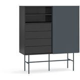 Teulat Crna/antracitno siva visoka komoda s kliznim vratima 120x140 cm Nube – | shoptok.hr