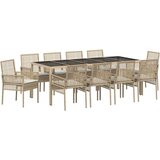  Set 6 Bež in črna Poli ratan, prašno lakirano jeklo, kaljeno steklo | Shoptok.si
