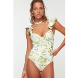 Trendyol lemon patterned swimsuit Cene