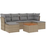 Maison Chic Seti vrtnega pohištva - Vrtna garnitura - Vrtni pohištvo set 7-delna z blazinami bež poli ratan, (21804222) | Shoptok.si