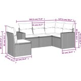  5-dijelni vrtni set sofa s jastucima bež od poliratana | shoptok.hr