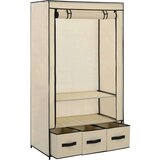  Garderobna omara krem 87x49x159 cm iz blaga, (20824515) | Shoptok.si