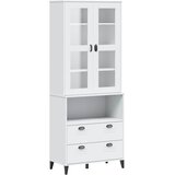  Visoka komoda VIKEN bijela 80 x 40 x 200 cm od masivne borovine | shoptok.hr