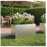 vidaXL Vrtna saksija Srebrna 100 x 30 x 49 cm Pocinčani čelik - Pocinčani čelik 100 x 30 x 49 cm 1 | shoptok.hr