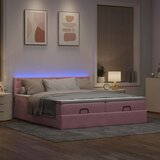 vidaXL okvir kreveta s madracima ružičasti 160x200cm baršunasti | shoptok.hr