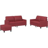  3-dijelni set sofa s jastucima boja vina od umjetne kože | shoptok.hr