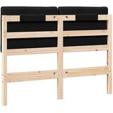  Tapecirani uzglavlje Smeđa i crna 120 cm Čvrsto borovo drvo | shoptok.hr