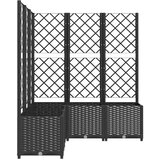 vidaXL Vrtna sadilica s rešetkom crna 120 x 120 x 136 cm PP | shoptok.hr