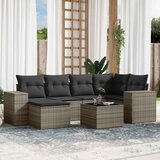 Maison Chic Seti vrtnega pohištva - Vrtna garnitura - Vrtni pohištvo set 7-delna z blazinami siv poli ratan, (21802842) | Shoptok.si