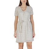 Vila Kratke obleke Viamalina V-Neck S/S/Pb 14104111 Bež cene