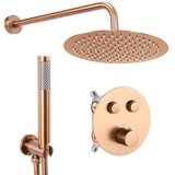 Rea Set za prikrito prhanje LUNGO COPPER BRUSH s termostatom + škatla | Shoptok.si