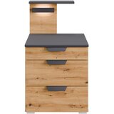 Premium Living Nočna Omarica Karpo, Siva, Barva Hrasta, Osvetlitev | Shoptok.si