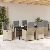 vidaXL Set vrtnih stolova s jastučićima bež poli ratana | shoptok.hr