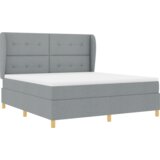  Postelja s podnožjem in vzmetnico Svetlo siva 180x200 cm Tkanina, (22051232) | Shoptok.si