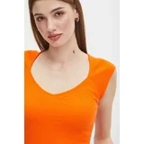 Medicine Bombažna kratka majica ženska oranžna barva