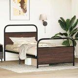  Okvir kreveta bez madraca smeđa boja hrasta 107x203 cm drveni | shoptok.hr