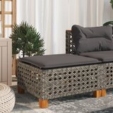 vidaXL Vrtni stolček z blazino siv 63,5x56x32 cm poli ratan Cene