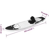vidaXL Set daske za veslanje stojeći na napuhavanje crni 330x76x10 cm | shoptok.hr