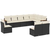  10-dijelni set vrtnih sofa s jastucima crni od poliratana | shoptok.hr