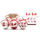  Novogodišnje kugle crveno- bele/ poklon set 1/ 7 kom Cene