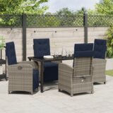 vidaXL 5-delni vrtni jedilni set Siva Poly ratan | Shoptok.si