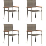  Stolići za vrt s mogućnošću slaganja 4 pcs Siva i smeđa | shoptok.hr