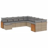 11-dijelni set vrtnih sofa od poliratana s jastucima bež | shoptok.hr