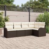  Sjedeća garnitura za vrt 5 kom. Smeđa poliratan 232,5 x 122,5 x 69 cm | shoptok.hr