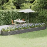  Povišena vrtna gredica od pocinčanog čelika 507x100x36 cm sivi | shoptok.hr