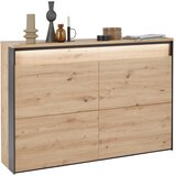 Voleo viseča omara za čevlje črna, hrast artisan | Shoptok.si