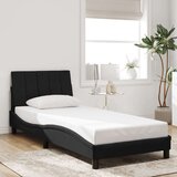 vidaXL Posteljni okvir z LED lučkami črn 90x190 cm žamet | Shoptok.si