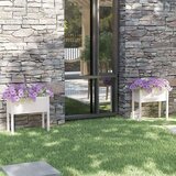 vidaXL vrtno cvetlično korito 2 kosa belo 70x31x70 cm trdna borovina | Shoptok.si