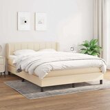  Krevet s oprugama i madracem krem 140x200 cm od tkanine Cijene