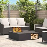 vidaXL Ognjišče z Shranjevanjem Drva Črno 100x100x30 cm Jeklo | Shoptok.si