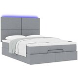  Otomanski krevet s madracem&LED svijetlosivi 140x190 cm tkanine | Eponuda.ba