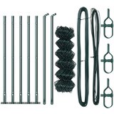 vidaXL Ograda od lančane veze sa 7 postolja s prirubnicom 0.6x10 m galvanizirani čelik | shoptok.hr